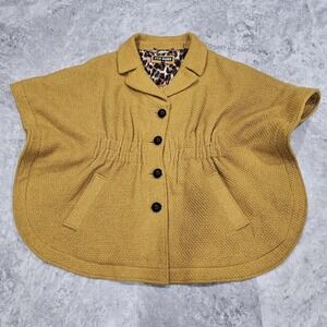 Steve Madden‎ Mustard Yellow Cape Poncho Style Jacket Adjustable Waist Size M